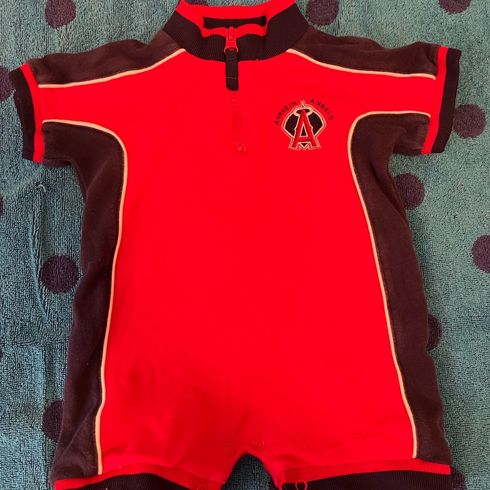 Angels Baseball Baby Onesie